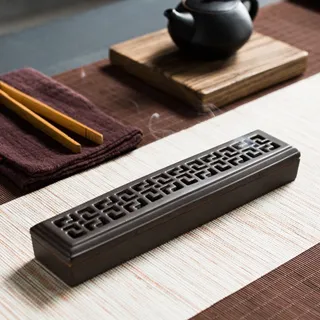 Premium Ceramic Incense Burner Box – Stickless Agarwood Incense Holder (24 cm Rectangular Design)